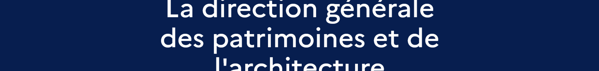 DG DES PATRIMOINES ET DE L'ARCHITECTURE